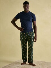 Joules Dozer Green Cotton Pyjama Bottoms - Image 3 of 7