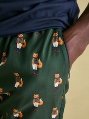 Joules Dozer Green Cotton Pyjama Bottoms - Image 5 of 7