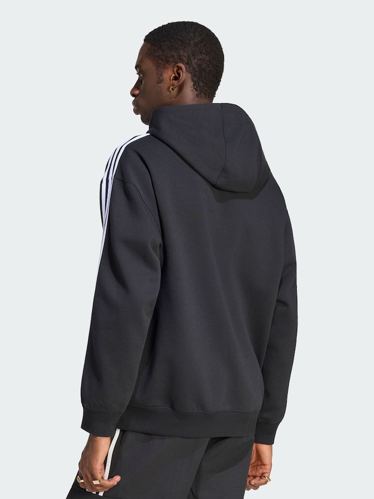 adidas Originals Black Adicolor Oversize Full-Zip Hoodie - Image 2 of 5 adidas Originals Black Adicolor Oversize Full-Zip Hoodie - Image 2 of 5