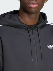 adidas Originals Black Adicolor Oversize Full-Zip Hoodie - Image 3 of 5