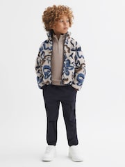 Reiss Ecru Multi Cadet 9-14 yrs Relaxed Sherpa Zip-Through Jacket - Image 1 of 6