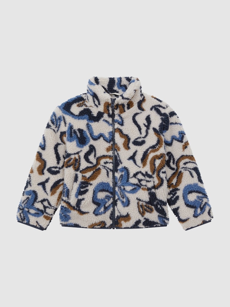 Reiss Ecru Multi Cadet 9-14 yrs Relaxed Sherpa Zip-Through Jacket - Image 2 of 6
