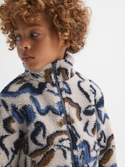 Reiss Ecru Multi Cadet 9-14 yrs Relaxed Sherpa Zip-Through Jacket - Image 4 of 6