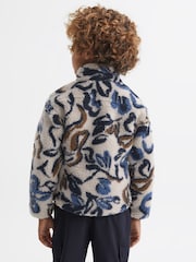 Reiss Ecru Multi Cadet 9-14 yrs Relaxed Sherpa Zip-Through Jacket - Image 5 of 6