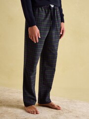 Joules Sleeper Green/Navy Checked Pyjama Bottoms - Image 1 of 7