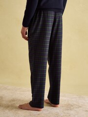Joules Sleeper Green/Navy Checked Pyjama Bottoms - Image 2 of 7