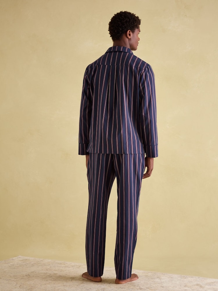 Joules Hugo Navy Stripe Cotton Pyjama Set - Image 2 of 8 Joules Hugo Navy Stripe Cotton Pyjama Set - Image 2 of 8