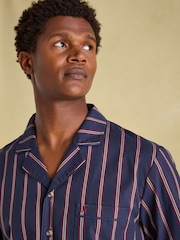 Joules Hugo Navy Stripe Cotton Pyjama Set - Image 6 of 8