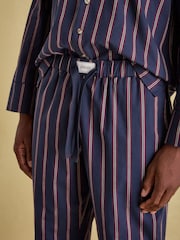 Joules Hugo Navy Stripe Cotton Pyjama Set - Image 7 of 8