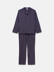 Joules Hugo Navy Stripe Cotton Pyjama Set - Image 8 of 8
