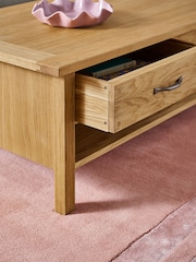 Laura Ashley Oak Milton 2 Drawer Coffee Table - Image 3 of 7