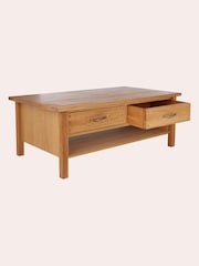 Laura Ashley Oak Milton 2 Drawer Coffee Table - Image 6 of 7