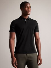 Schwarz - Ted Baker – Zeiter – weiches Polo-Shirt in schmaler Passform aus 100 % Baumwolle - Bild 1 von 5