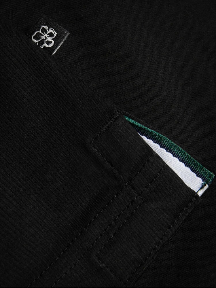 Czarny - Ted Baker Slim Zeiter Soft Touch 100% Cotton Polo Shirt - Image 3 of 5