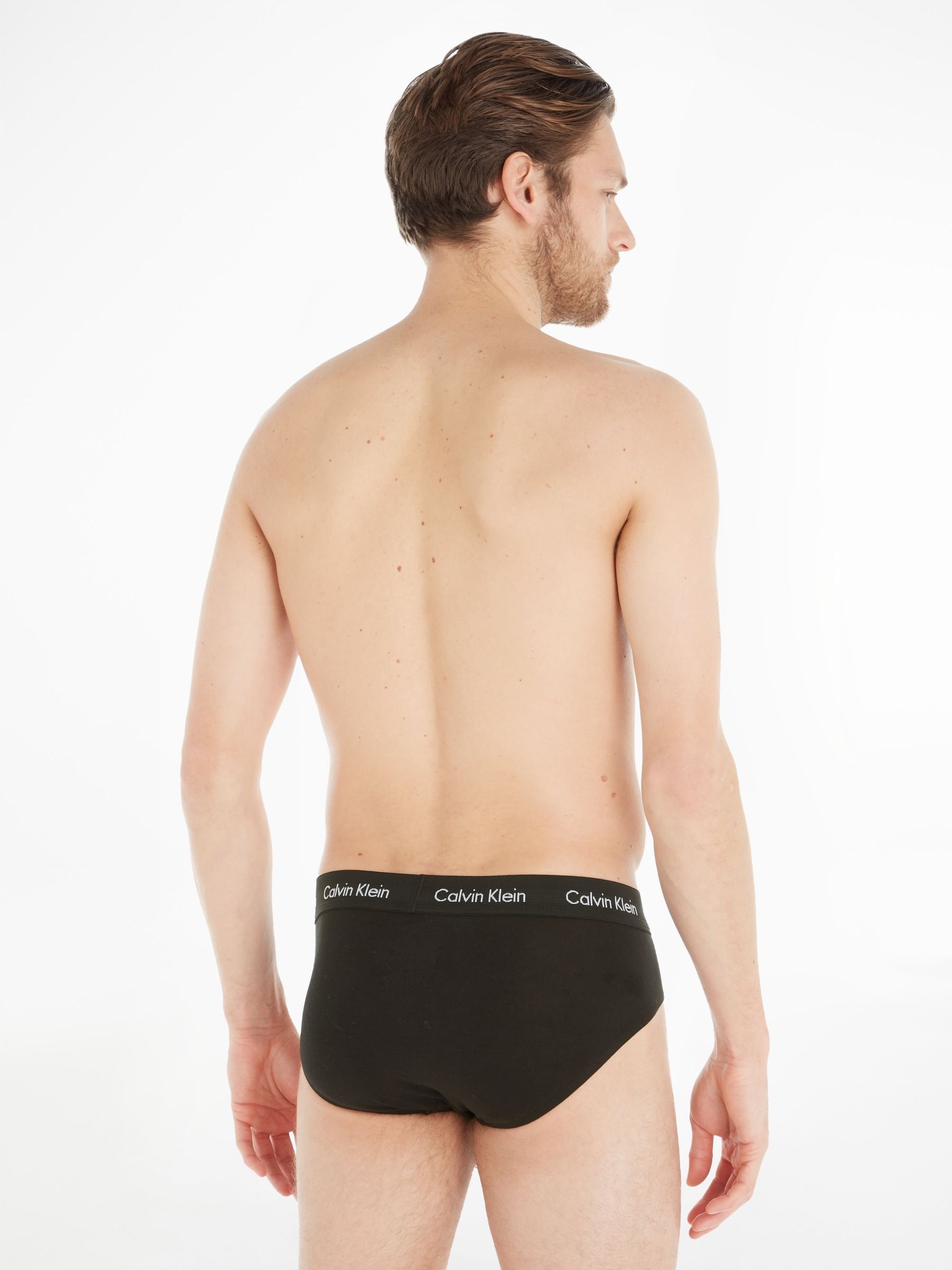 Calvin Klein Black Tonal Cotton Stretch Hip 3 Pack Boxer Briefs