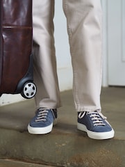 Loake Blue Dash Suede Capped Toe Sneakers - Image 1 of 5