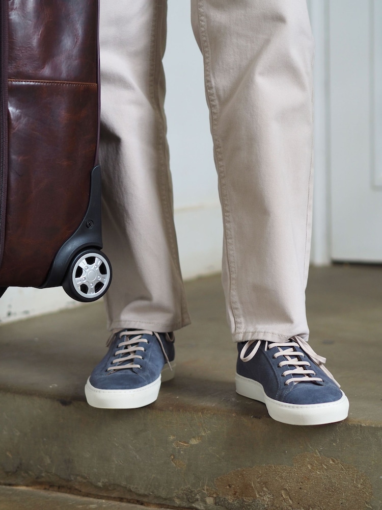 Loake Blue Dash Suede Capped Toe Sneakers - Image 1 of 5