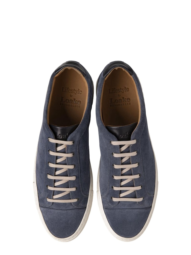Loake Blue Dash Suede Capped Toe Sneakers - Image 5 of 5 Loake Blue Dash Suede Capped Toe Sneakers - Image 5 of 5