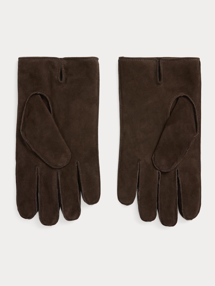 Polo Ralph Lauren Brown Leather & Suede Everyday Gloves - Image 2 of 2