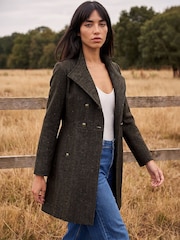Roman Brown Petite Funnel Neck Coat - Image 1 of 4