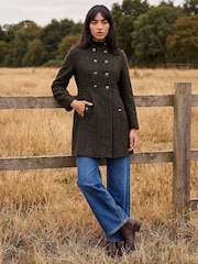 Roman Brown Petite Funnel Neck Coat - Image 3 of 4