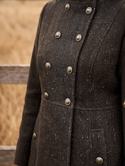 Roman Brown Petite Funnel Neck Coat - Image 4 of 4