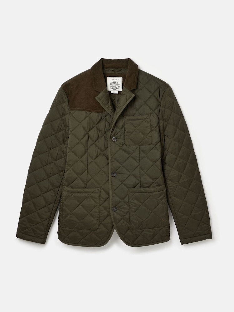 Joules Jasper Green Diamond Quilted Blazer - Image 10 of 10
