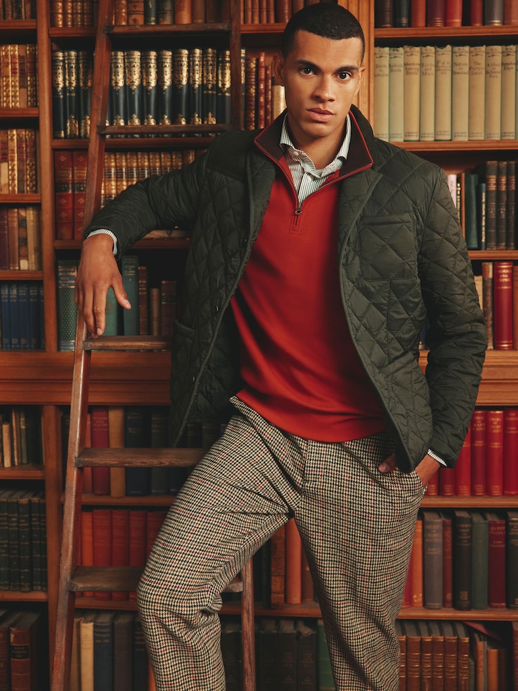 Joules Jasper Green Diamond Quilted Blazer - Image 2 of 10