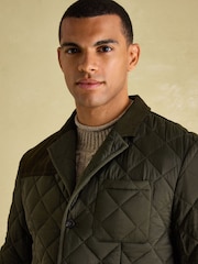 Joules Jasper Green Diamond Quilted Blazer - Image 6 of 10