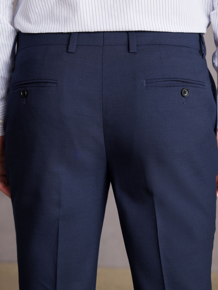 bleu vif - Coupe ajustée  Signature Tollegno Costume Pantalon - Image 5 of 10