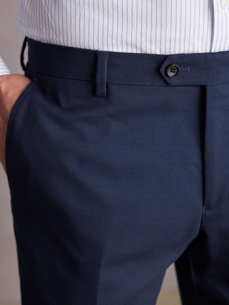 bleu vif - Coupe ajustée  Signature Tollegno Costume Pantalon - Image 6 of 10