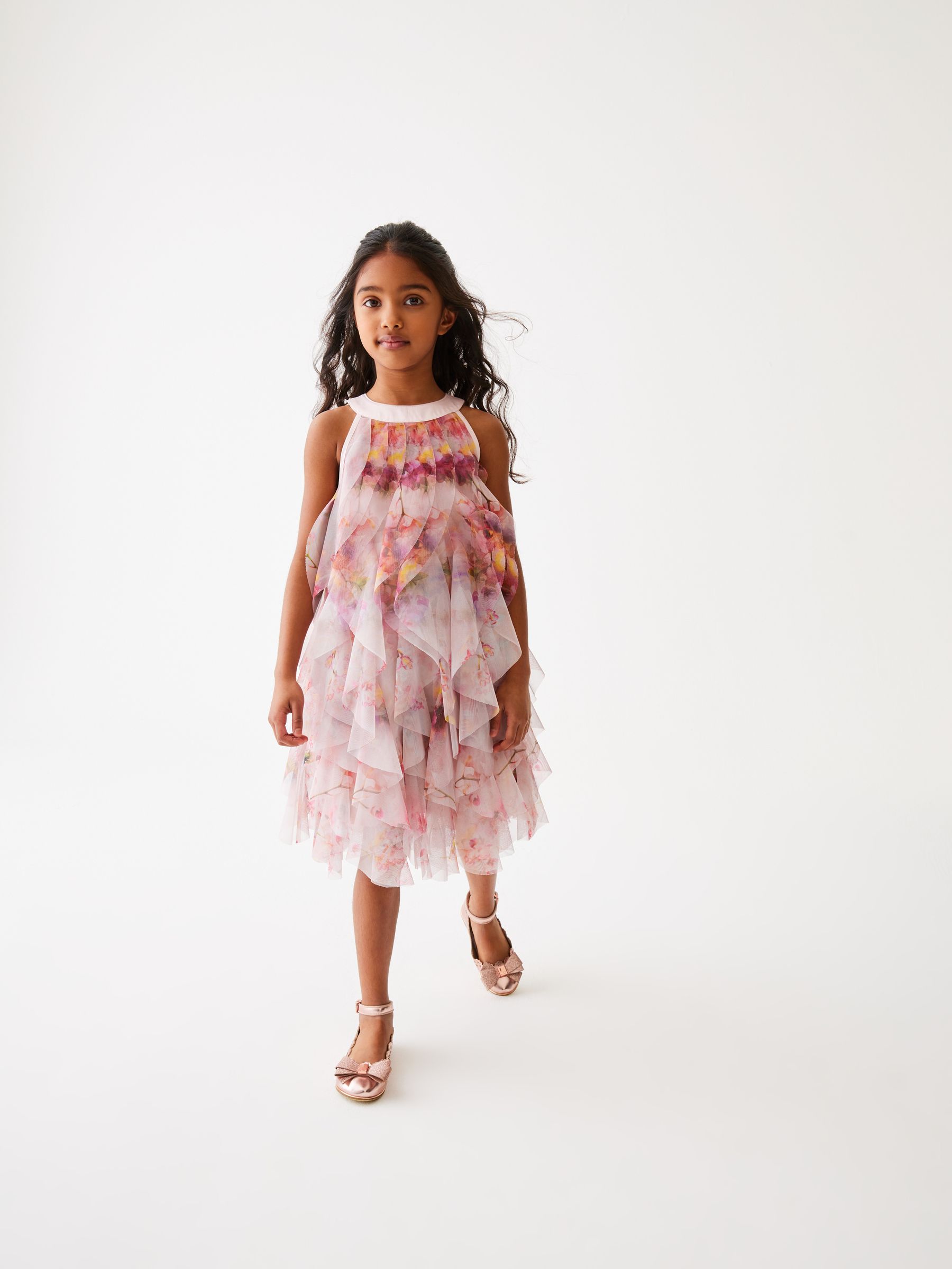 Ted baker pink ruffle dress outlet
