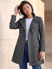 Roman Grey Petite Funnel Neck Coat - Image 1 of 4