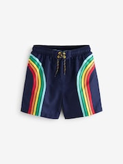Little Bird by Jools Oliver Navy Blue Rainbow Swim Board Shorts - Image 1 of 4