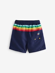Little Bird by Jools Oliver Navy Blue Rainbow Swim Board Shorts - Image 2 of 4
