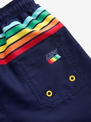 Little Bird by Jools Oliver Navy Blue Rainbow Swim Board Shorts - Image 4 of 4