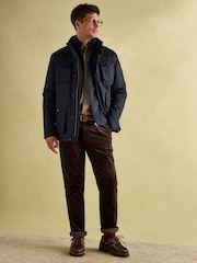 Joules Beckett Navy Waterproof Field Coat With Packable Hood - Image 3 of 9