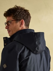 Joules Beckett Navy Waterproof Field Coat With Packable Hood - Image 5 of 9