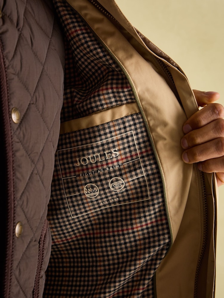 Joules Sandford Tan Brown Waterproof Raincoat - Image 4 of 8