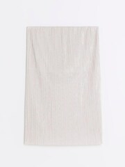 River Island Cream Cowl Back Plisse Bandeau Top - Image 5 of 6