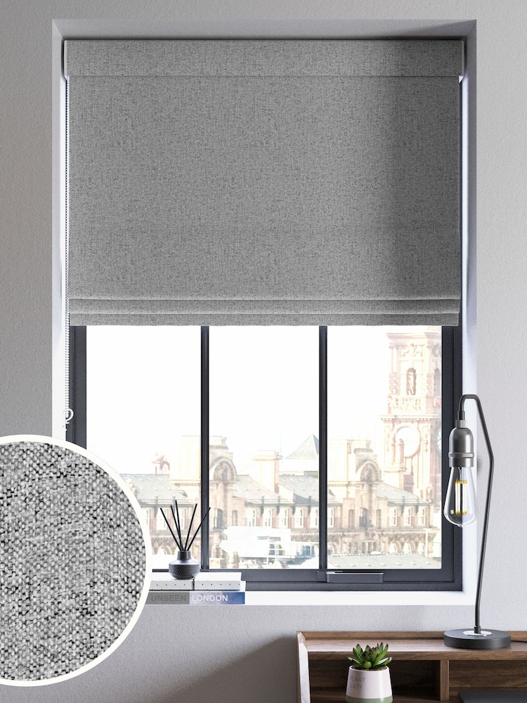Grey Soft Marl Made To Measure Roman Blind - Image 1 of 6