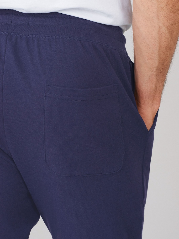 Zwart/marineblauw - Met boorden - Lightweight 100% Cotton Joggers 2 Pack - Image 10 of 12