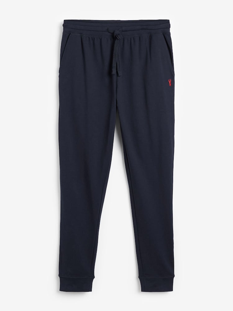 Zwart/marineblauw - Met boorden - Lightweight 100% Cotton Joggers 2 Pack - Image 11 of 12