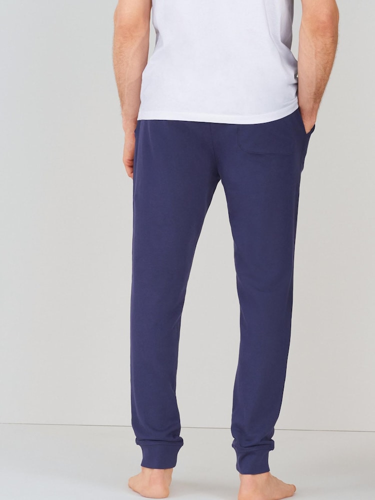 Zwart/marineblauw - Met boorden - Lightweight 100% Cotton Joggers 2 Pack - Image 6 of 12