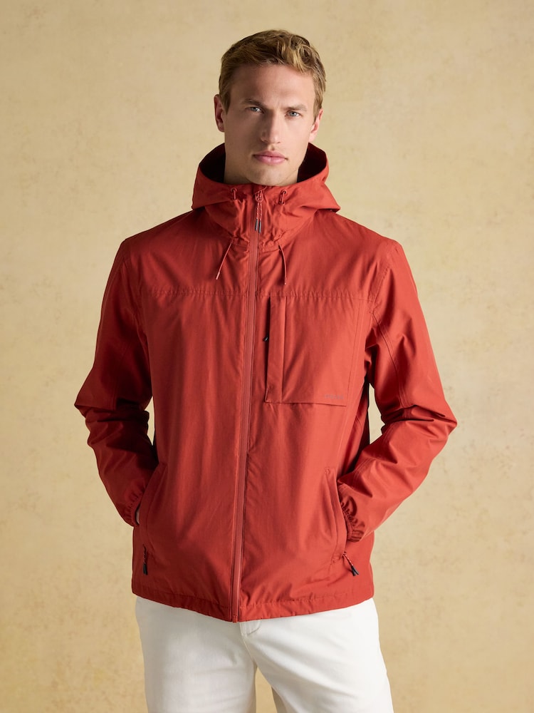 Joules Ayston Orange Lightweight Waterproof Coat - Image 1 of 10