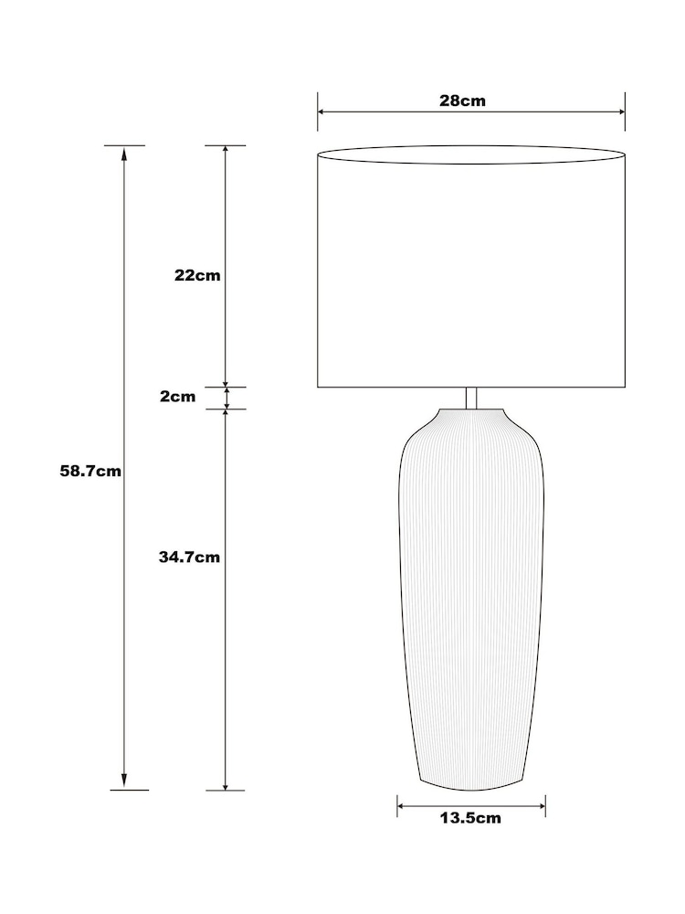 Grey Fairford Extra Large Table Lamp - Image 6 of 6