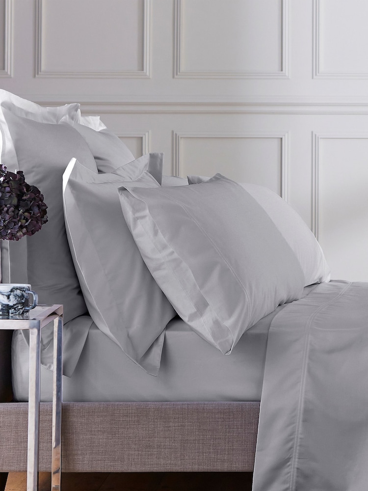 Bedeck Of Belfast Silver 1000 Thread Countcotton Sateen Square Pillowcase - Image 1 of 3
