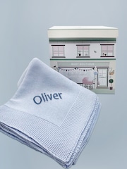 Babyblooms Kids Personalised Luxury Knitted 100% Cotton Blanket Baby Gift - Image 1 of 3