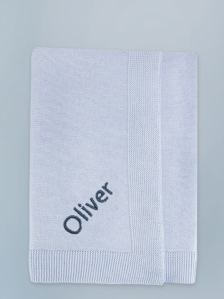 Babyblooms Kids Personalised Luxury Knitted 100% Cotton Blanket Baby Gift - Image 3 of 3