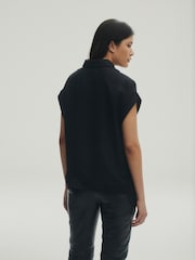 Black Premium Short Sleeve V-Neck Blouse - Image 4 of 7